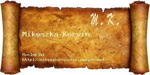 Mikeszka Korvin névjegykártya