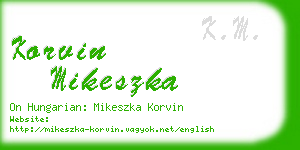 korvin mikeszka business card